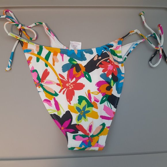 👙Xhilaration Target bikini colorful high leg side tie bottoms - Picture 4 of 8